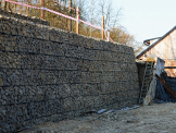 Realizace gabionové zdi - Ledce
