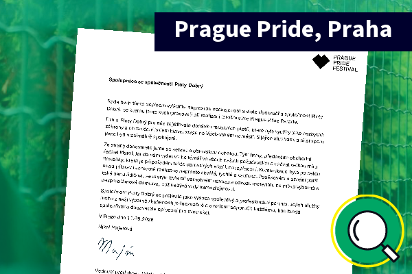 Referenční dopis - Prague Pride, Praha
