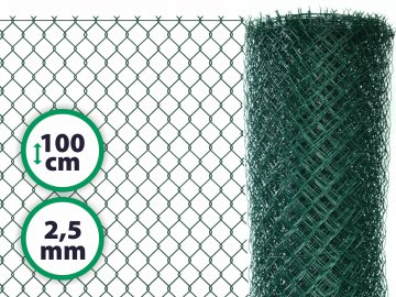 Pletivo poplastované – 100 cm s ND (2,5 mm; 50x50 mm; PVC; zelené)