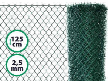 Pletivo poplastované – 125 cm s ND (2,5 mm; 50x50 mm; PVC; zelené)