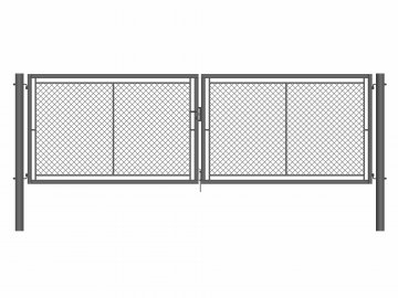 Brána zahradní dvoukřídlá antracit, výška 100 x 400 cm, FAB, s výplní klasického pletiva