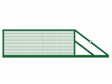 Brána vjezdová posuvná – výplň 2D panel, FAB, výška 125 cm, šířka 400 cm, zelená