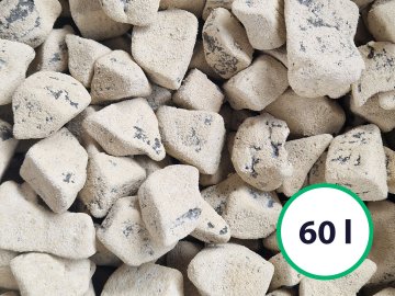 Lightstone – výplň do gabionů – 60 l, bílá, frakce 32/64