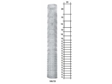 Uzlové lesnické pletivo výška 160 cm, 2,0/2,8 mm, 23 drátů