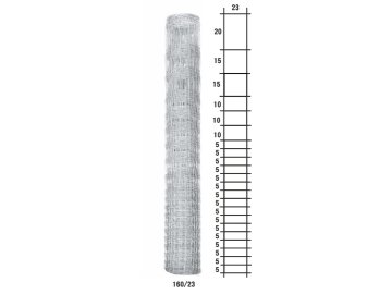 Uzlové lesnické pletivo výška 160 cm, 1,6/2,0 mm, 23 drátů