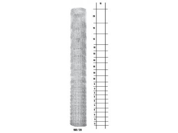 Uzlové lesnické pletivo výška 160 cm, 1,6/2,0 mm, 20 drátů