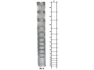 Uzlové lesnické pletivo výška 160 cm, 1,6/2,0 mm, 15 drátů
