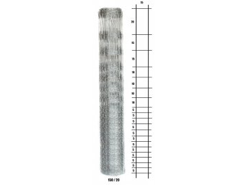 Uzlové lesnické pletivo výška 150 cm, 1,6/2,0 mm, 20 drátů