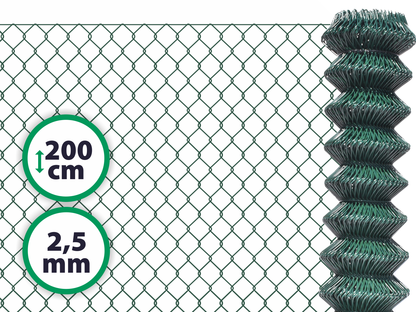 Pletivo poplastované – 200 cm bez ND (2,5 mm; 50x50 mm; PVC; zelené) PLOTY Sklad5 0 8595068423752