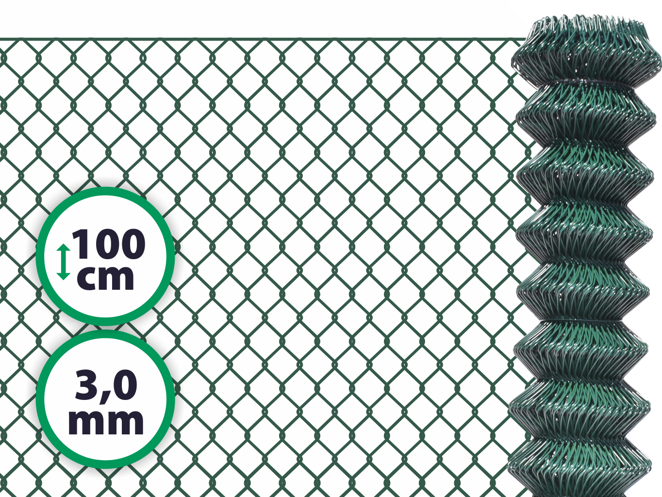 Pletivo poplastované SUPER – 100 cm bez ND (3,0 mm; 50x50 mm; PVC; zelené) PLOTY Sklad5 1500 50 8595068412718