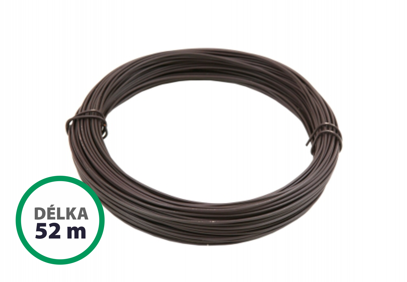 Napínací drát poplastovaný - drát 2,25/3,4 mm, délka 52 m, hnědý PLOTY Sklad5 15145 50 8595068408438