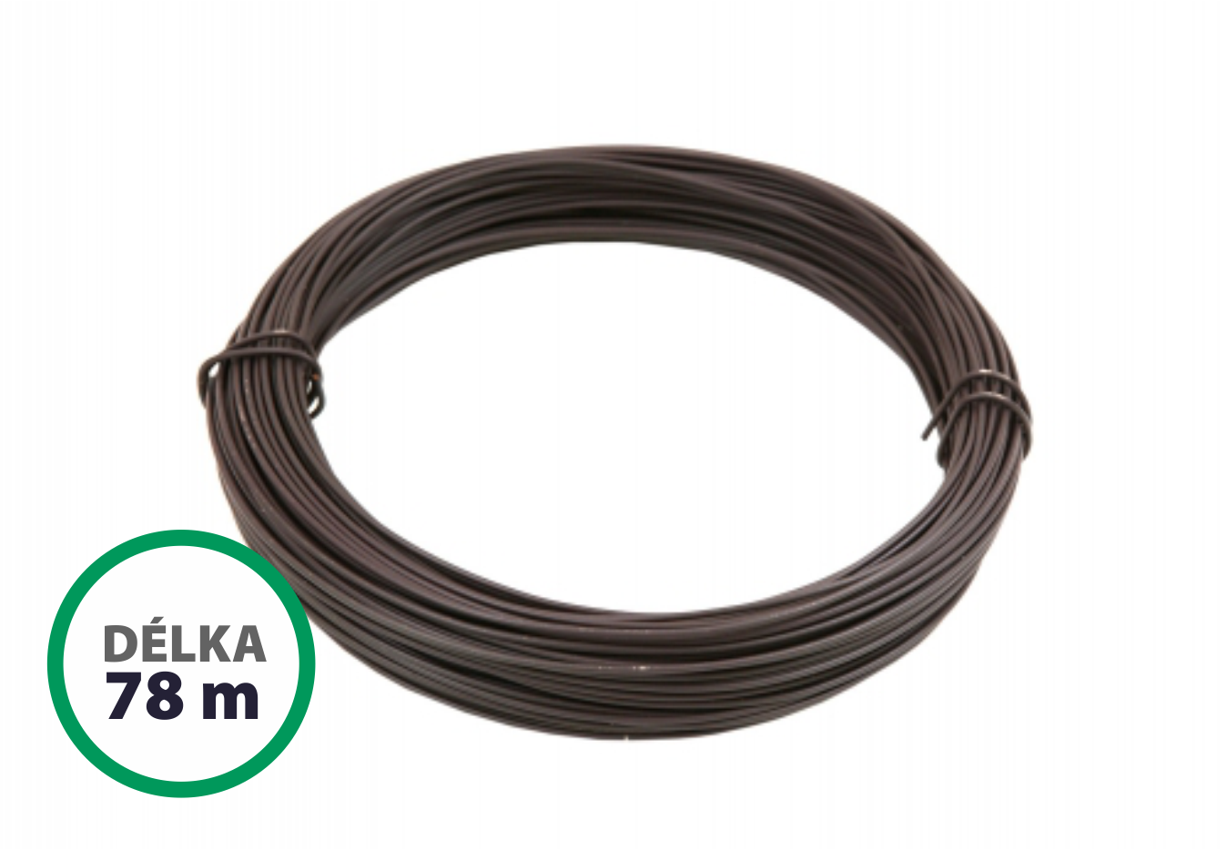 Napínací drát poplastovaný - drát 2,25/3,4 mm, délka 78 m, hnědý PLOTY Sklad5 15147 50 8595068408469
