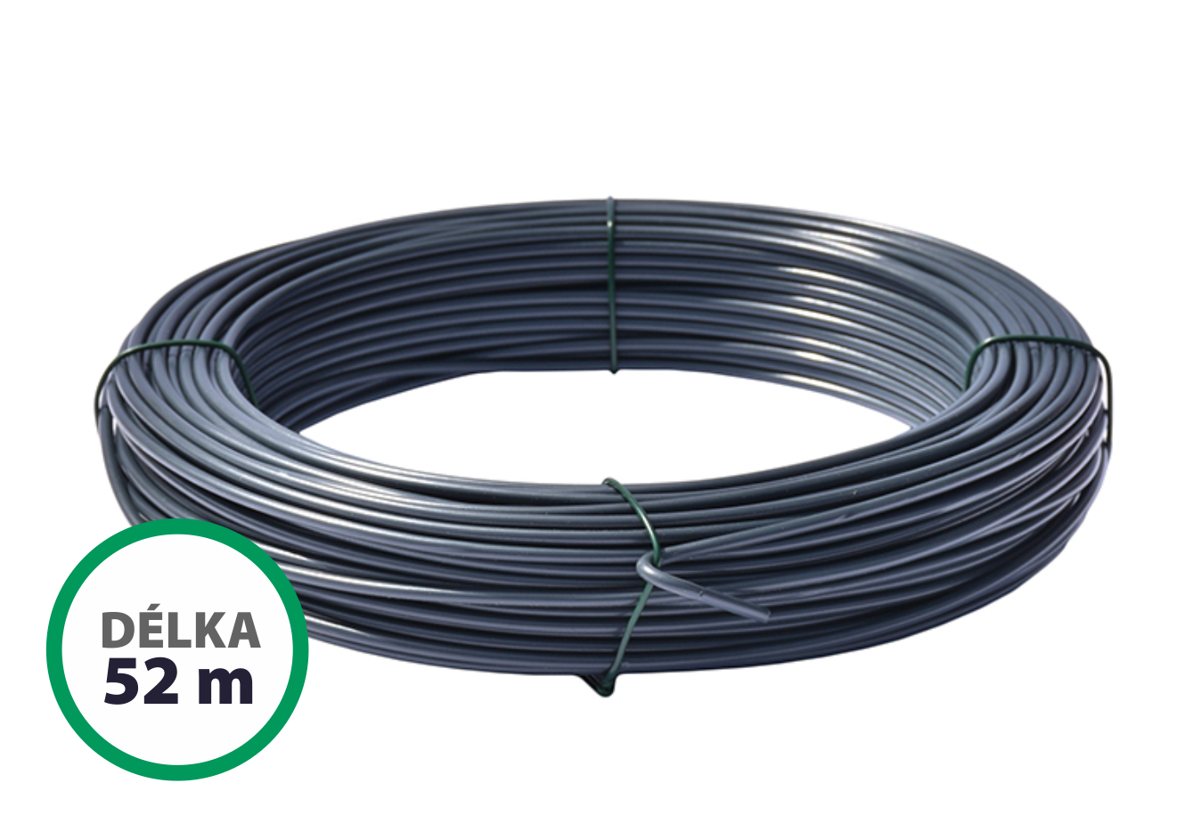 Napínací drát poplastovaný - drát 2,5/3,5 mm, délka 52 m, antracit PLOTY Sklad5 15149 50 8595068451113
