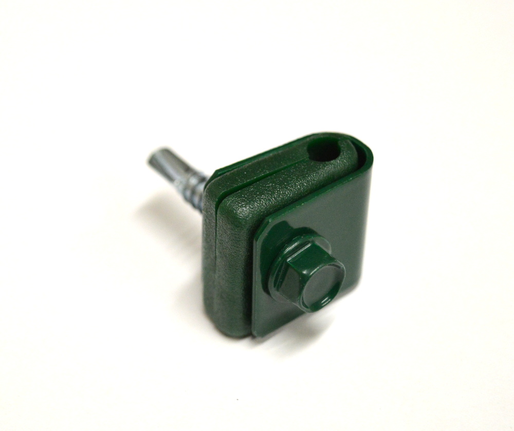 Příchytka PVC na napínací drát – zelená šroubovací – STRONG PLOTY Sklad5 0