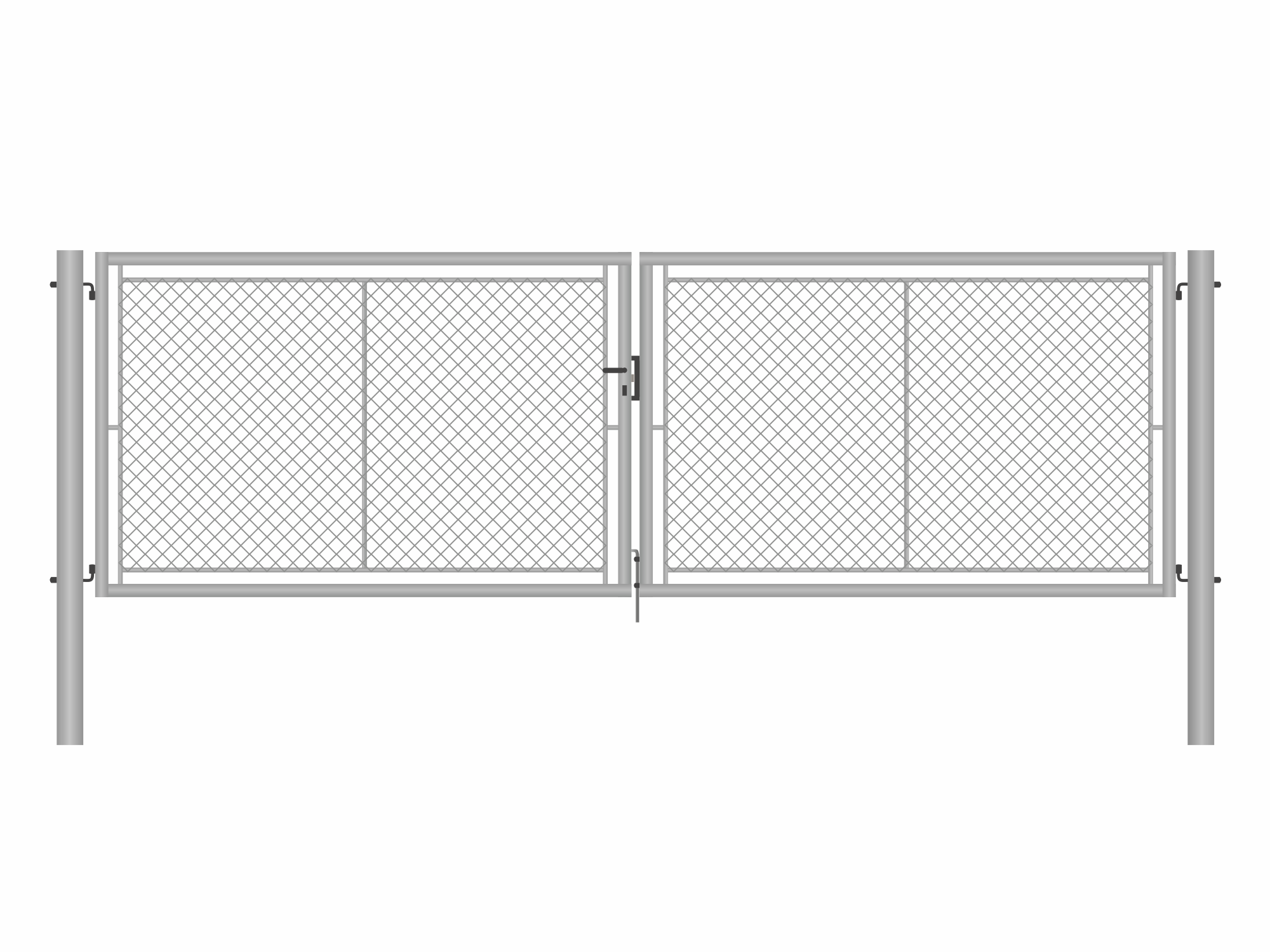 Brána zahradní dvoukřídlá pozink, výška 155 x 350 cm, FAB, s výplní klasického pletiva PLOTY Sklad5 9870 535