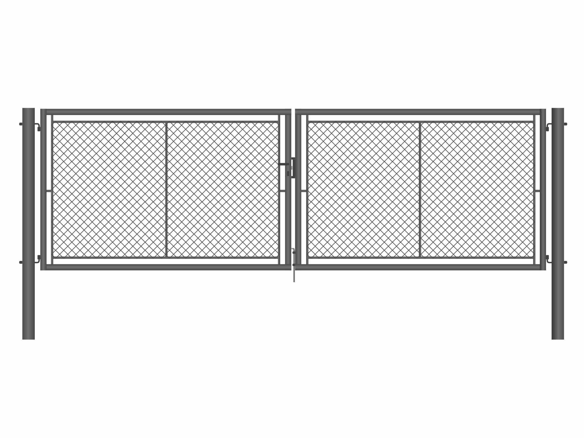 Brána zahradní dvoukřídlá antracit, výška 100 x 500 cm, FAB, s výplní klasického pletiva