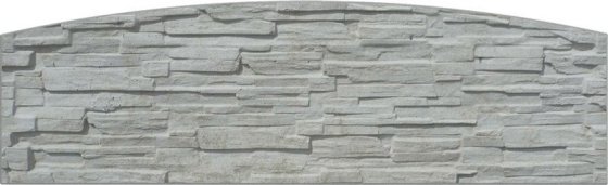 Betonová deska plotová rádius-oblouk, jednostranná – 200 x 50 cm, štípaný kámen PLOTY Sklad5 0
