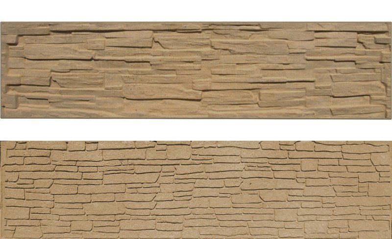 Betonová deska plotová, oboustranná – 200 x 50 cm, štípaný a skládaný kámen - pískovec