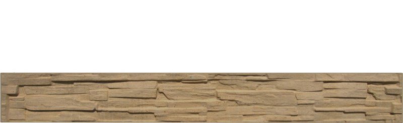 Betonová deska plotová sokl, jednostranná – 200 x 25 cm, štípaný kámen - pískovec