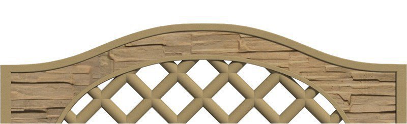 Betonová deska plotová mřížka, jednostranná – 200 x 50 cm, štípaný kámen - pískovec PLOTY Sklad5 10098 50