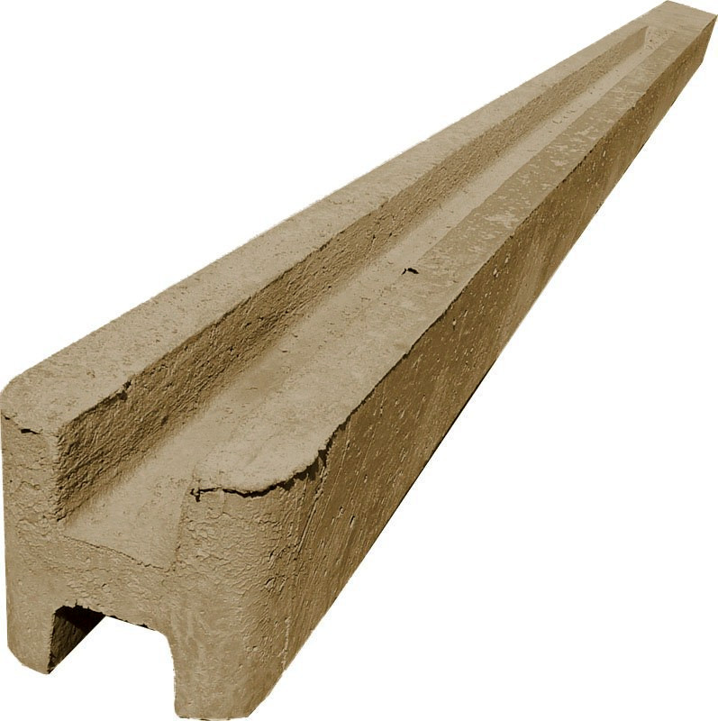 Betonový sloupek na plot 250 cm průběžný hladký - pískovec PLOTY Sklad5 10130 50