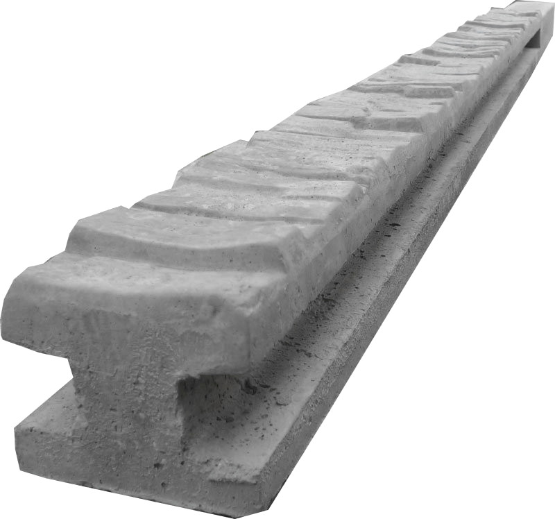 Betonový sloupek na plot 100 cm průběžný jednostranně vzorovaný PLOTY Sklad5 0