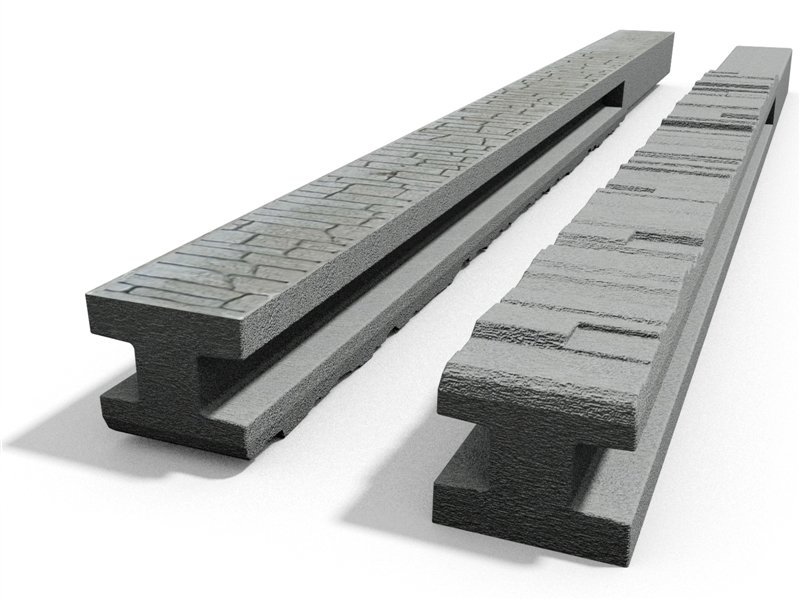 Betonový sloupek na plot 100 cm průběžný oboustranně vzorovaný PLOTY Sklad5 10147 50