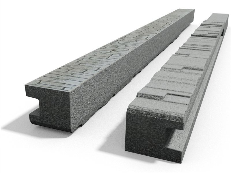 Betonový sloupek na plot 150 cm koncový oboustranně vzorovaný Orientace betonového sloupku: Pravý sloupek | bráno z pohledu na stranu se vzorem… PLOTY Sklad5 10155-P 50