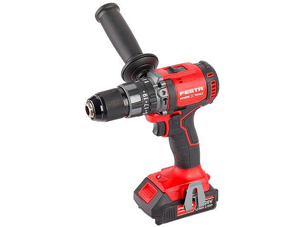 Vrtačka AKU s příklepem FESTA "BRUSHLESS" SHARE20V baterie 2 a 4Ah,nabíječka,kufr PLOTY Sklad5 962001 50 8590804098652