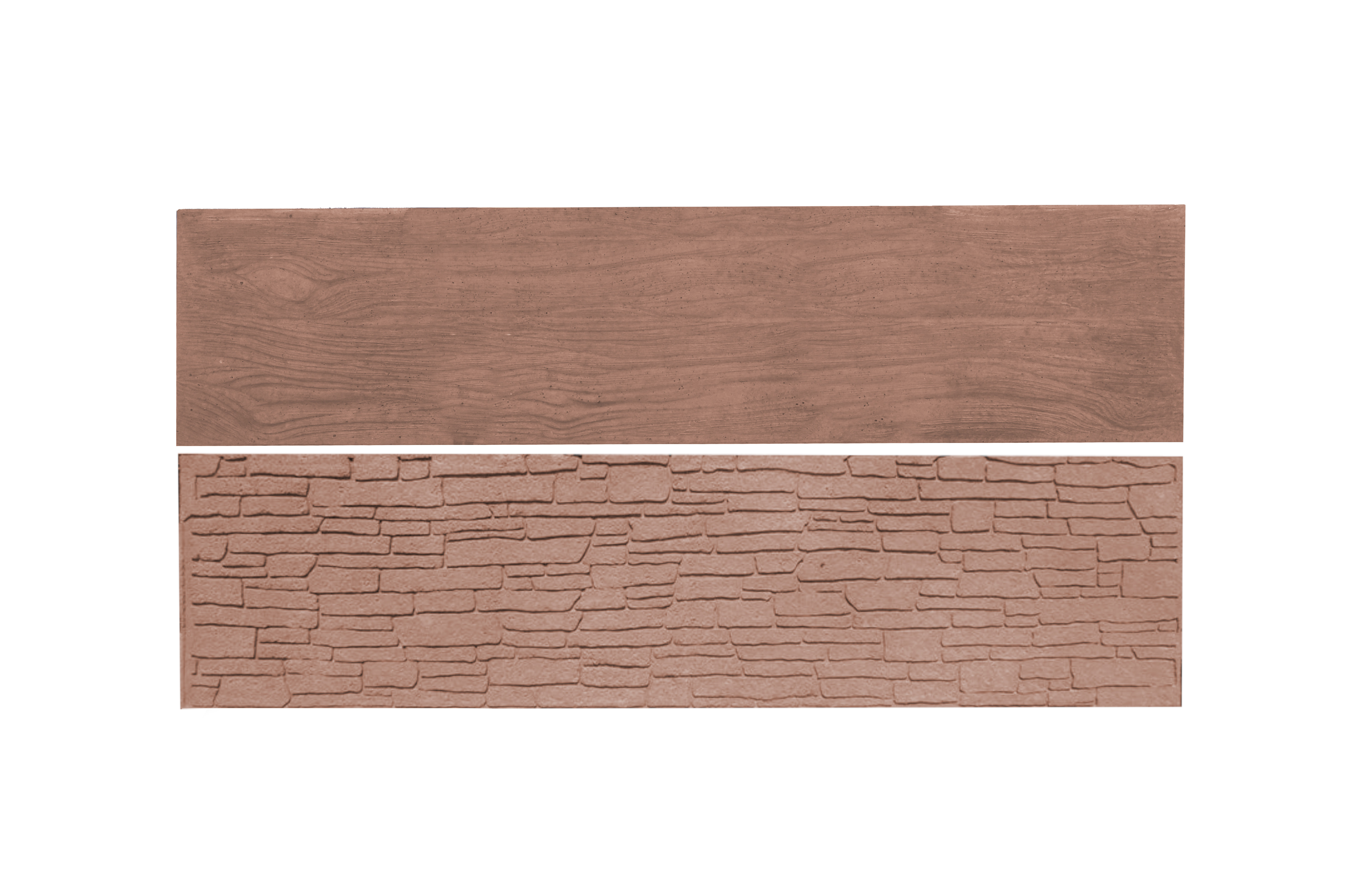 Betonová deska plotová, oboustranná – 200 x 50 cm - dřevo, hnědá barva