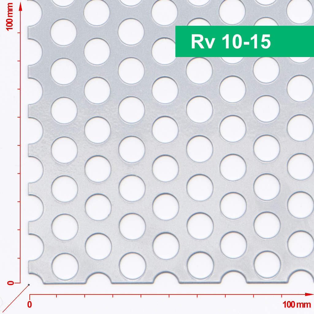 Branka výplň děrovaný plech, výška 100x100 cm FAB, pozink Typ děrovaného plechu: Rv 10-15