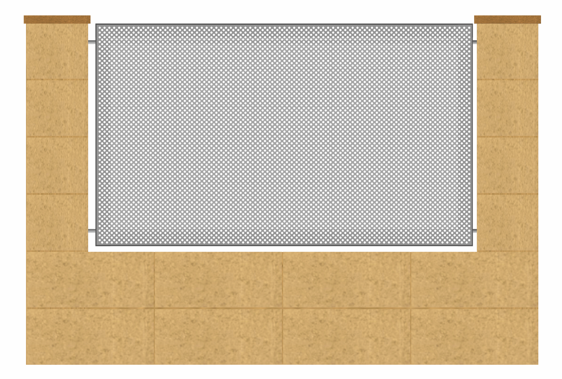 Plotové pole děrovaný plech, výška 125x200 cm | varianta – Rv 10-13 PLOTY Sklad5 122013 57