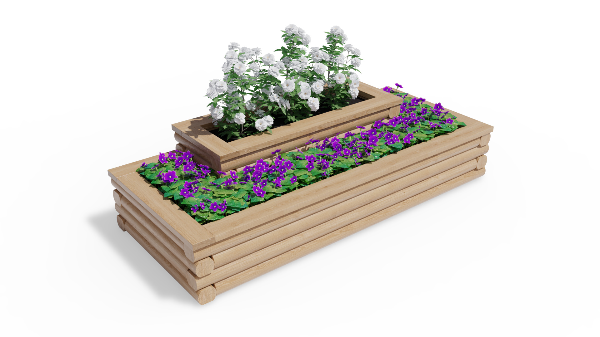 Vyvýšený dřevěný záhon 90 x 210 cm, dvoupatrový, typový PLOTY Sklad5 88107 57