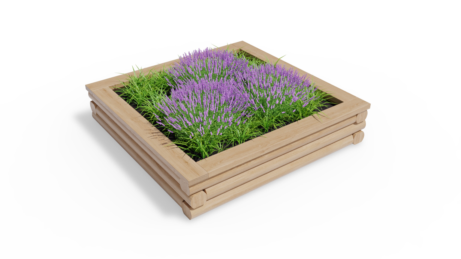 Vyvýšený dřevěný záhon 130 x 130 cm, výška 27,5 cm, čtvercový PLOTY Sklad5 88205 57