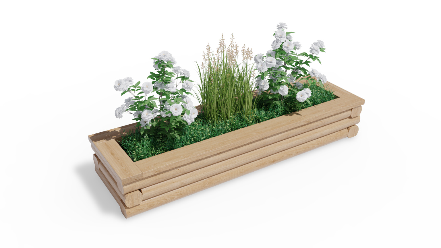 Vyvýšený dřevěný záhon 50 x 170 cm, výška 27,5 cm, obdélníkový PLOTY Sklad5 88305 57