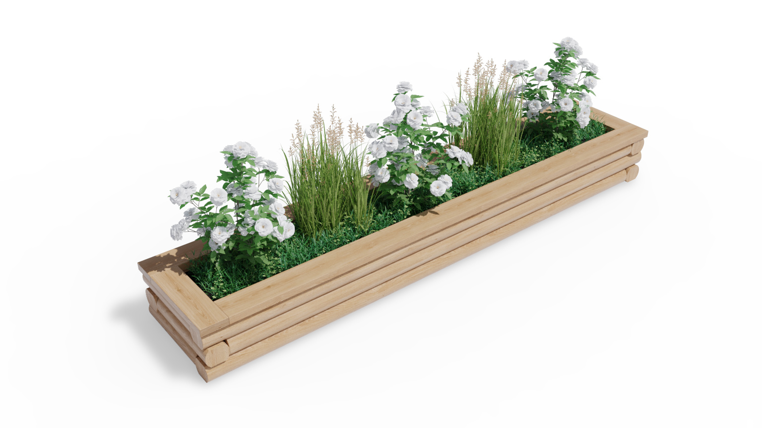 Vyvýšený dřevěný záhon 50 x 250 cm, výška 27,5 cm, obdélníkový PLOTY Sklad5 88309 57