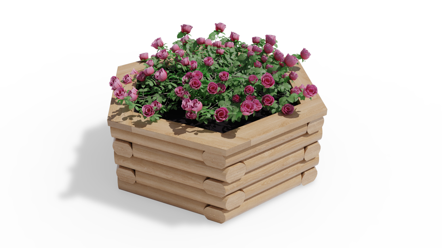 Vyvýšený dřevěný záhon 120 cm, výška 43,5 cm, šestihranný PLOTY Sklad5 88406 57