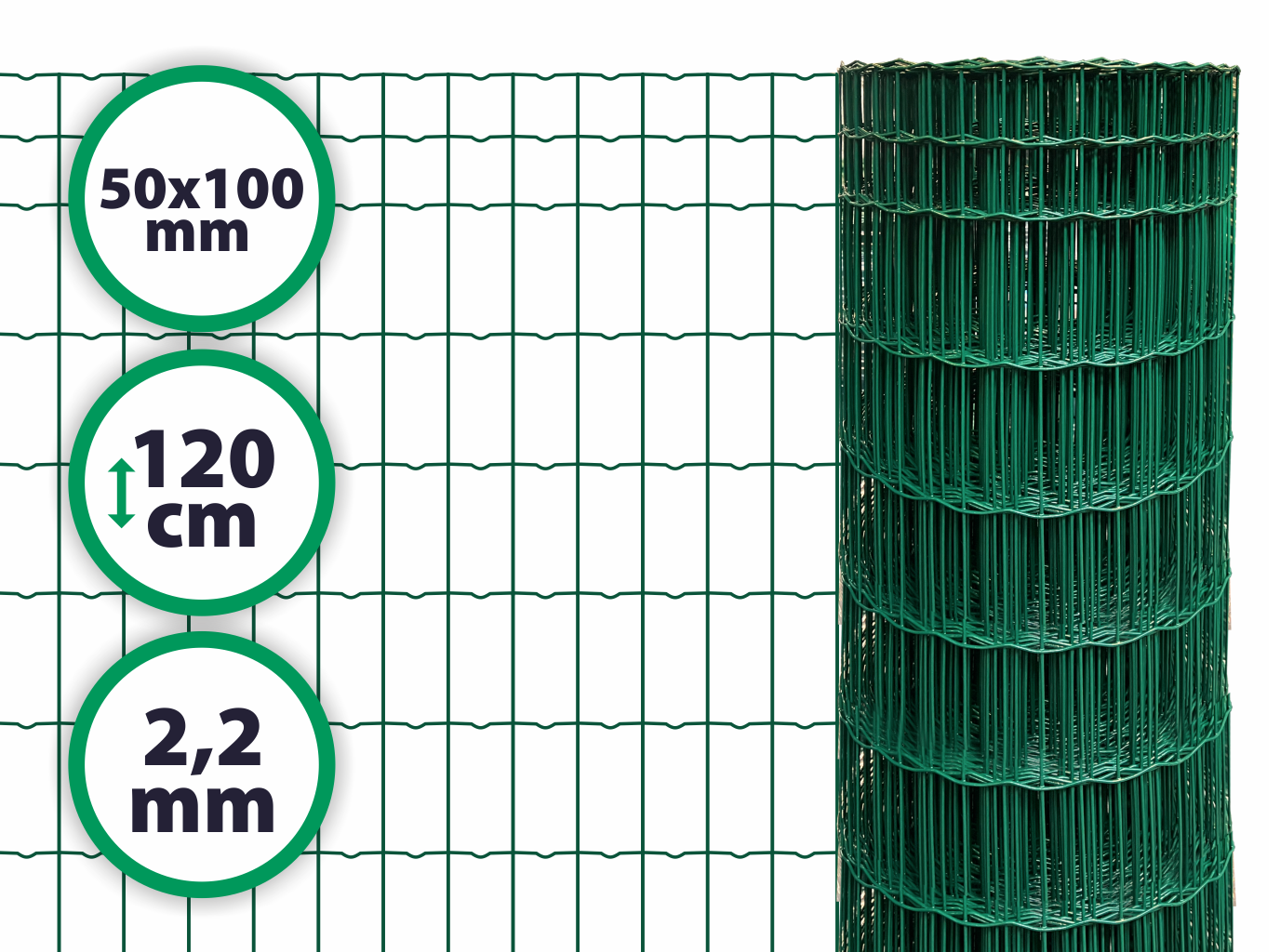 Svařované pletivo Pilonet Middle – výška 120 cm, drát 2,2 mm, oko 50x100 mm PLOTY Sklad5 0 8595068447123