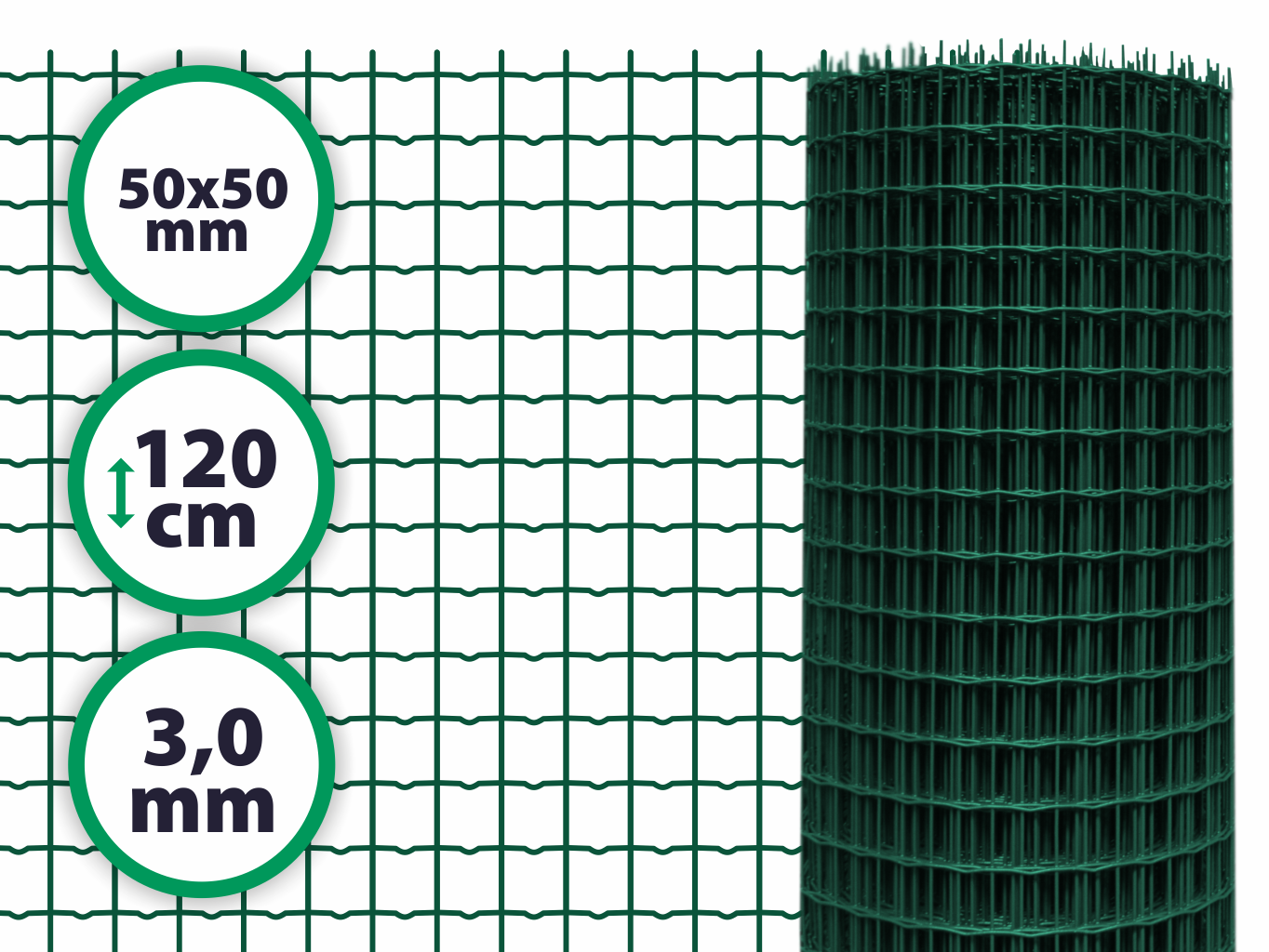 Svařované pletivo Super – výška 120 cm, drát 3,0 mm, oko 50x50 mm PLOTY Sklad5 287 50 8595068447222