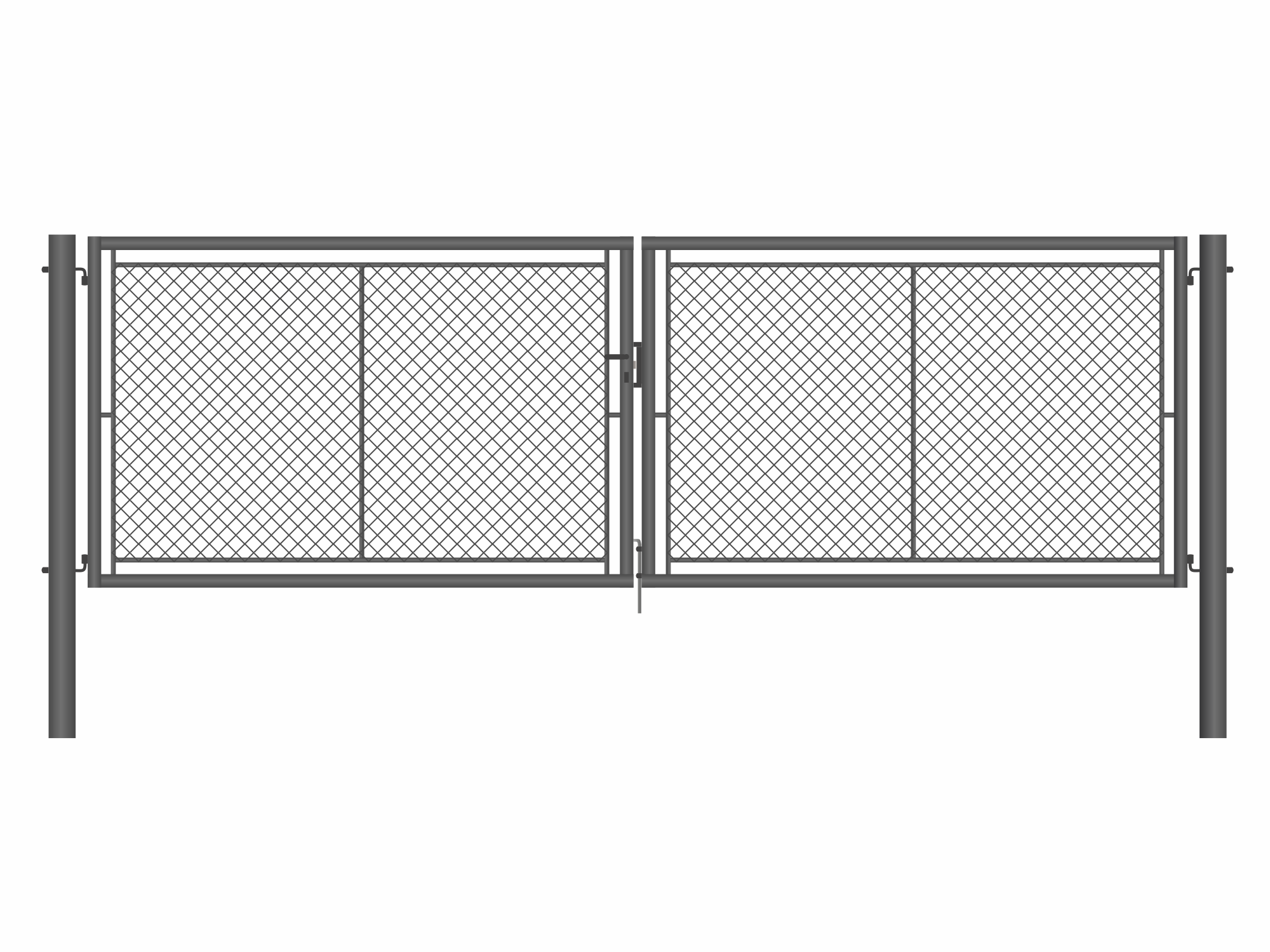 Brána zahradní dvoukřídlá pletivo, výška 125x360cm OKO antracit PLOTY Sklad5 0