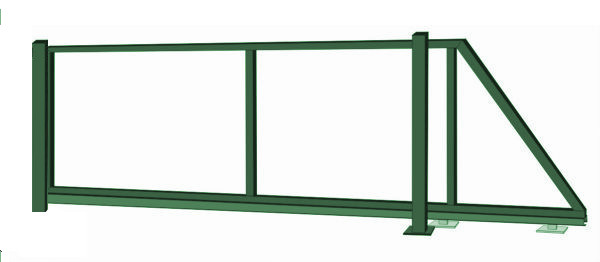 Samonosná posuvná brána - rám, výška 125x400 cm zelená PLOTY Sklad5 8802 535