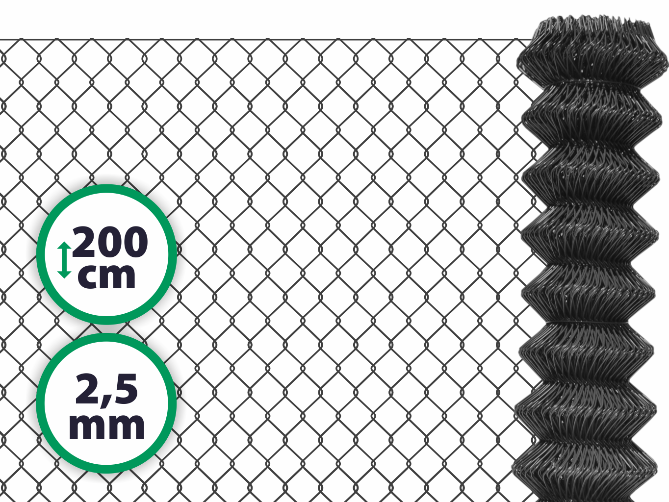 Čtyřhranné plotové poplastované pletivo bez ND – antracit, 200 cm, oko 50 x 50 mm PLOTY Sklad5 701635 50 8595068451106 balení 15m