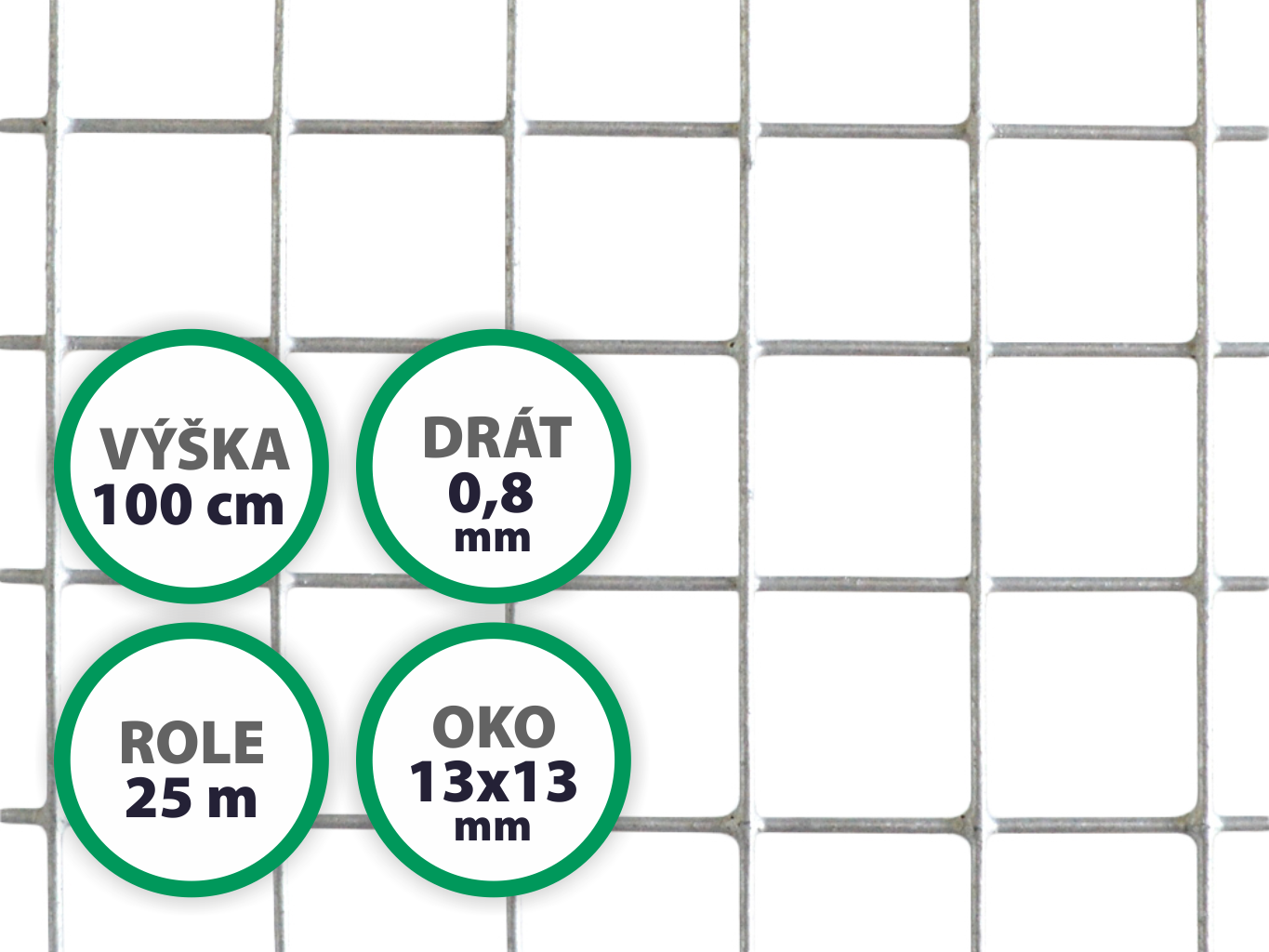 Pletivo na voliéry - oko 13x13 mm, drát 0,8 mm, Zn PLOTY Sklad5 370 50 8586008804410