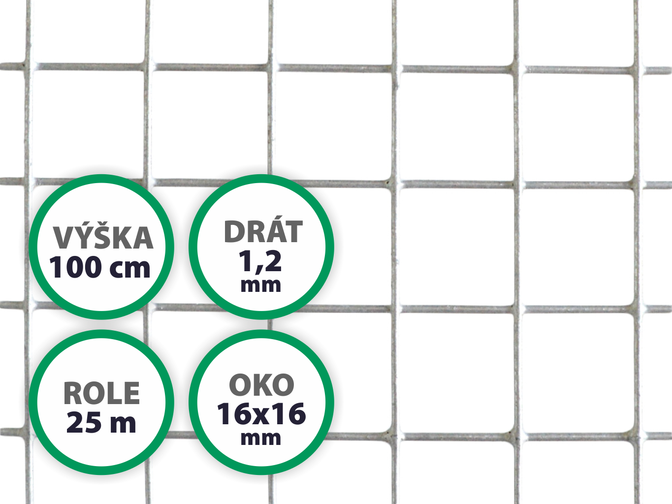 Pletivo na voliéry - oko 16x16 mm, drát 1,2 mm, Zn PLOTY Sklad5 371 50 8586008804427