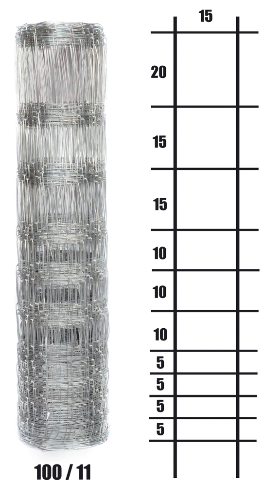 Lesnické pletivo uzlové - výška 100 cm, drát 1,6/2,0 mm, 11 drátů PLOTY Sklad5 0