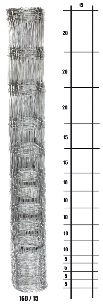 Lesnické pletivo uzlové - výška 160 cm, drát 2,0/2,8 mm, 15 drátů PLOTY Sklad5 0 8595068417928