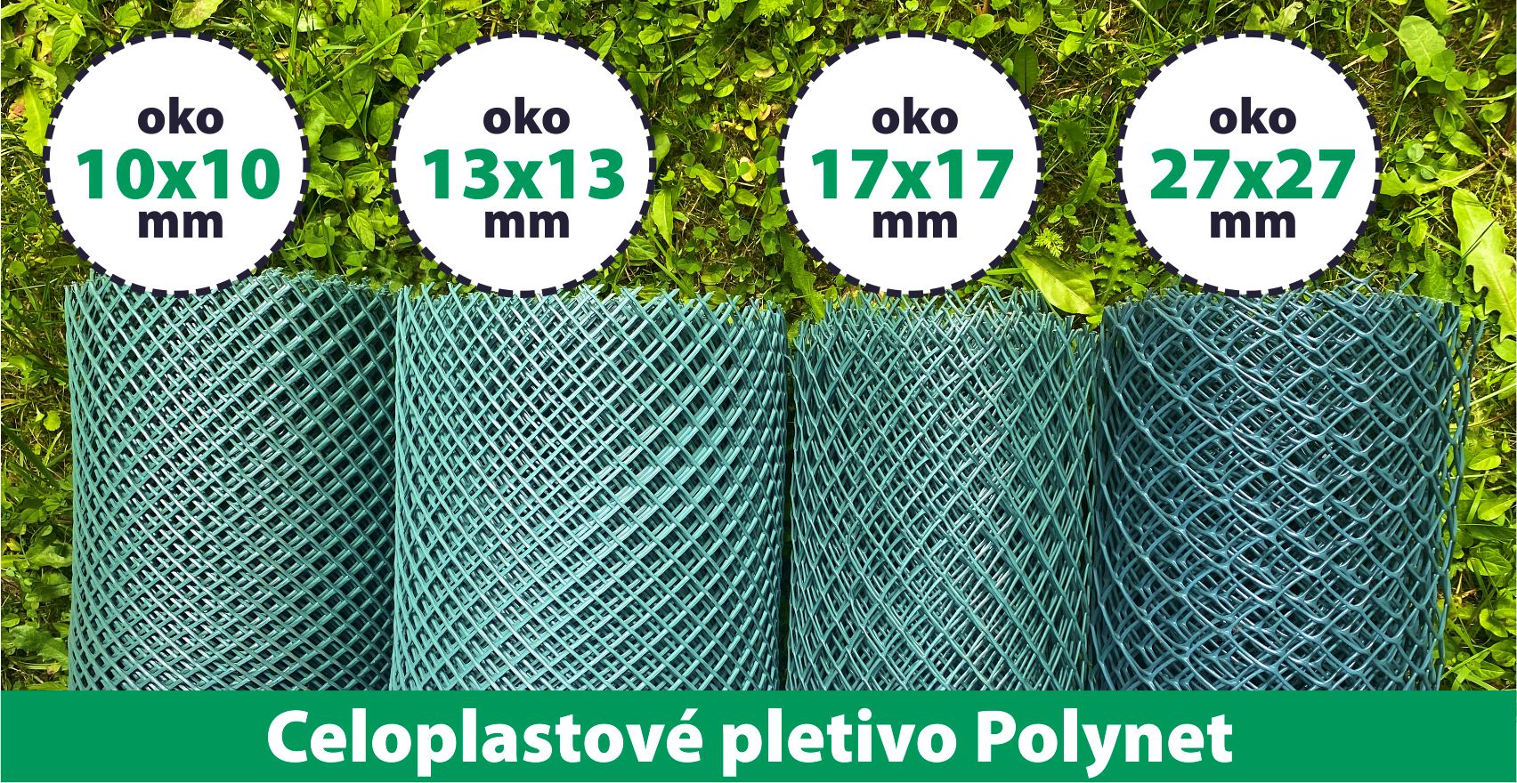 Celoplastové pletivo, oko 10x10mm, výška 80cm POLYNET, bm PLOTY Sklad5 640 50 8595068446263