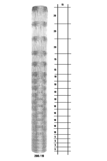 Lesnické pletivo uzlové - výška 200 cm, drát 2,0/2,8 mm, 19 drátů PLOTY Sklad5 0 8595068417911