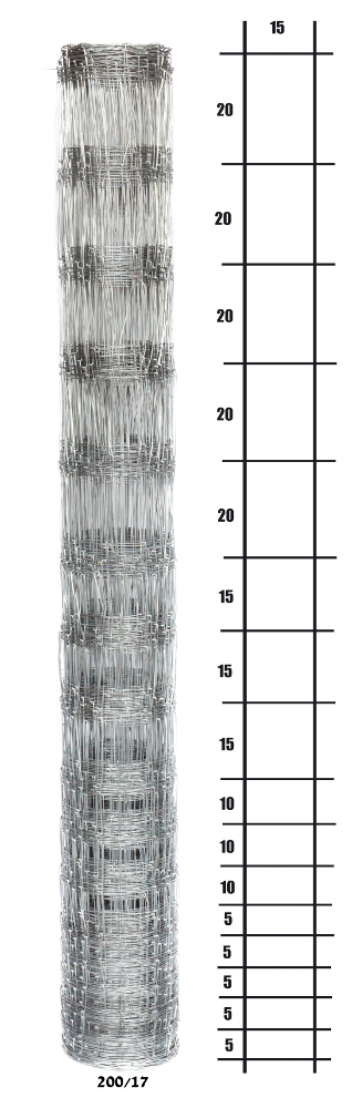 Lesnické pletivo uzlové - výška 200 cm, drát 2,0/2,8 mm, 17 drátů PLOTY Sklad5 0 8595068417973
