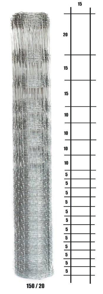 Lesnické pletivo uzlové - výška 150 cm, drát 1,6/2,0 mm, 10 drátů PLOTY Sklad5 0 8595068412787